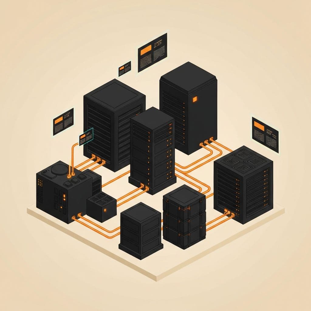 Isometric illustration representing the local growth engine powering trade business marketing